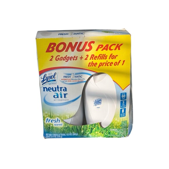 Lysol Neutra Air Freshmatic Air Treatment Bonus 2 Pack Automatic Fresh Scent - Picture 1 of 6
